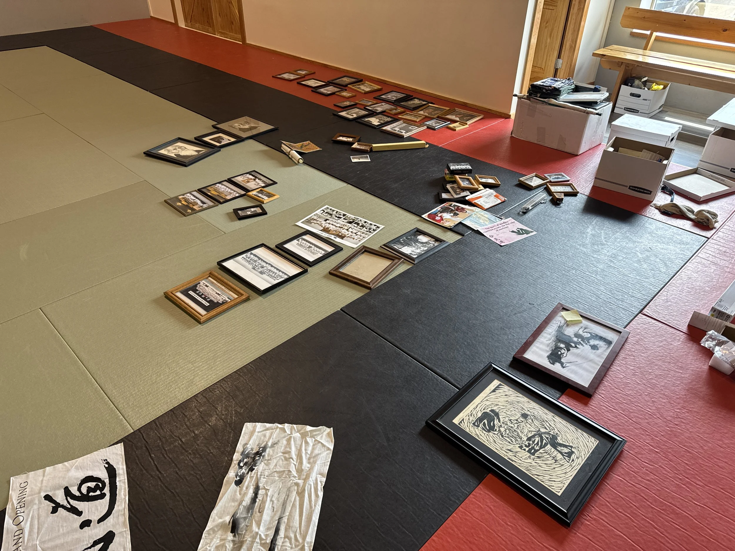 Pictures scattered on the mats