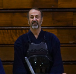 A photo of Rick Helmein in a kendo uniform